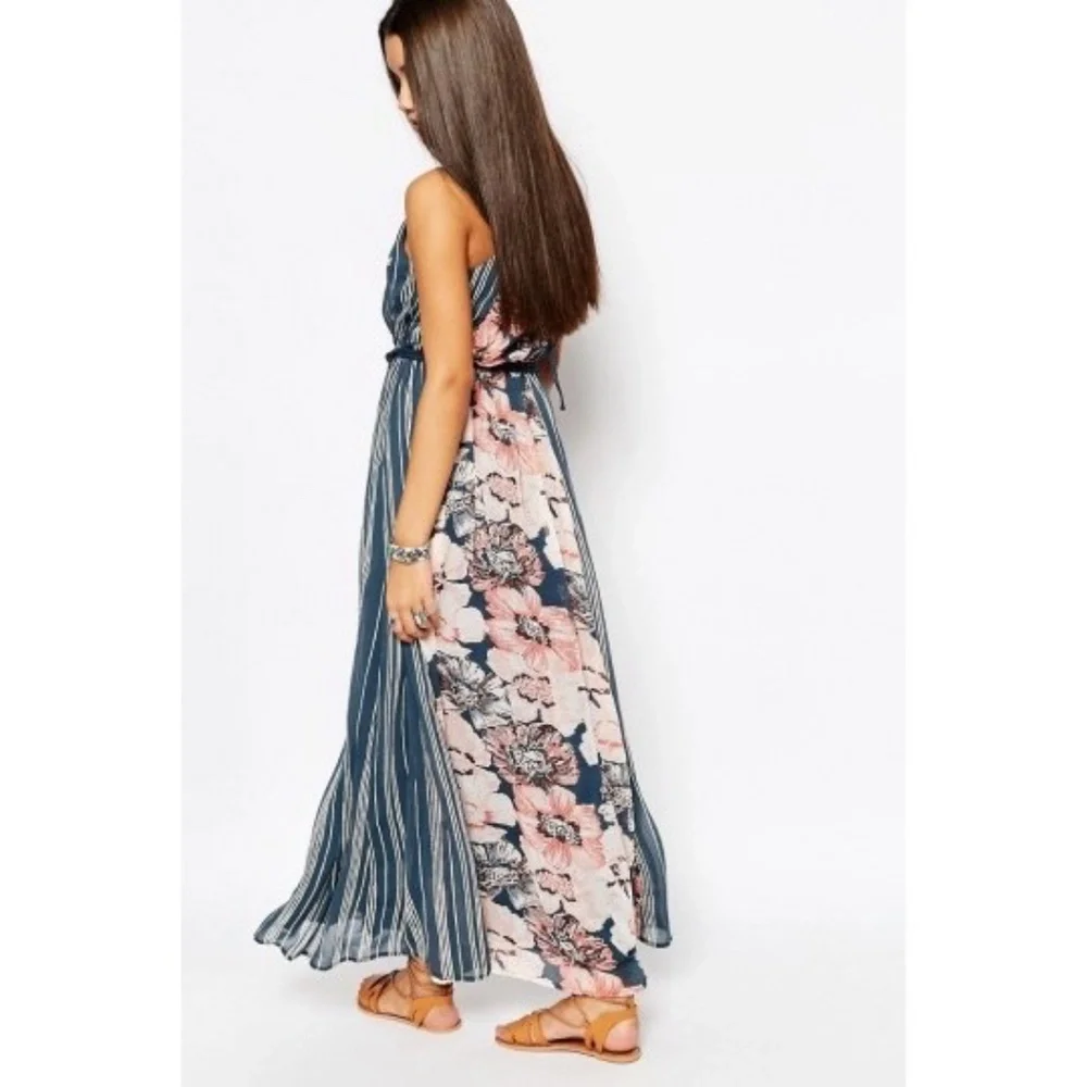 Abercrombie & Fitch Chiffon Floral Maxi Dress With Rope Belt XS
